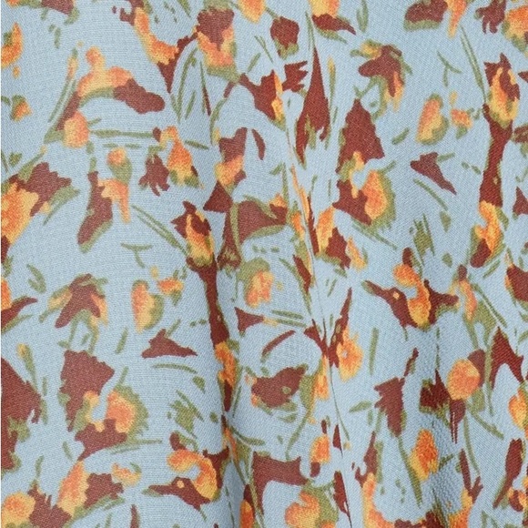 Sam Edelman | Printed Tiered Midi Dress in Dusty Blue - Picture 9 of 9